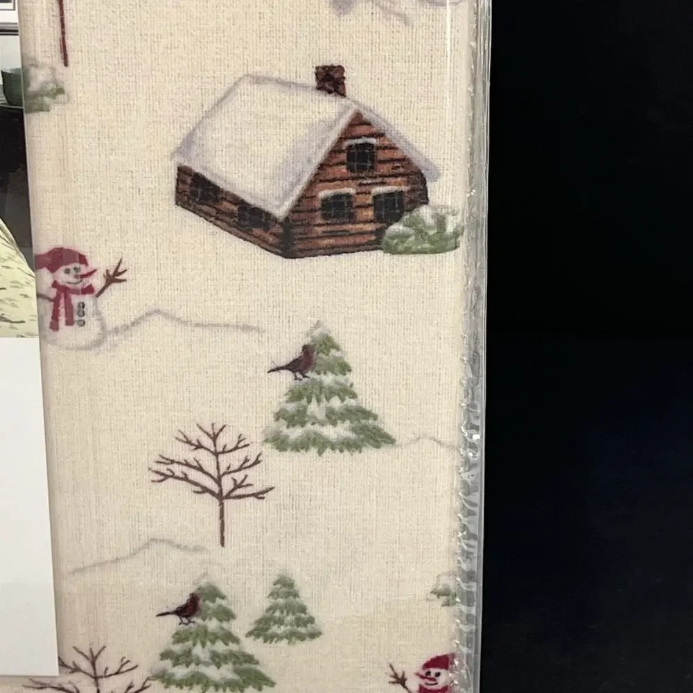 Charter Club Novelty Flannel fit 17” deep mattress - cabin and snowmen